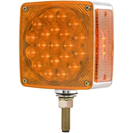 Optronics 42-Led Square Dual Face Red/Yellow Pedestal Mount Light With Side Marker Reflex; Driver Side STL53ARDB